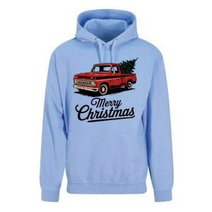 Red Pickup Truck Christmas Tree Unisex Surf Hoodie