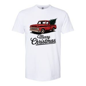 Red Pickup Truck Christmas Tree Softstyle CVC T-Shirt