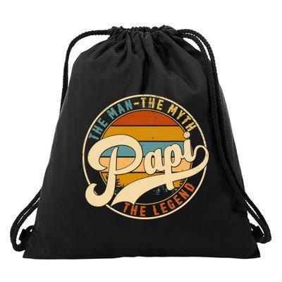 Retro Papi The Man The Myth The Legend Funny FatherS Day Drawstring Bag
