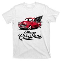 Red Pickup Truck Christmas Tree Vintage Christmas T-Shirt