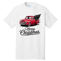 Red Pickup Truck Christmas Tree Vintage Christmas Tall T-Shirt