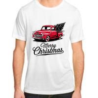 Red Pickup Truck Christmas Tree Vintage Christmas Adult ChromaSoft Performance T-Shirt