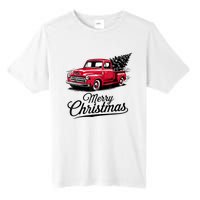 Red Pickup Truck Christmas Tree Vintage Christmas Tall Fusion ChromaSoft Performance T-Shirt