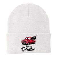 Red Pickup Truck Christmas Tree Vintage Christmas Knit Cap Winter Beanie