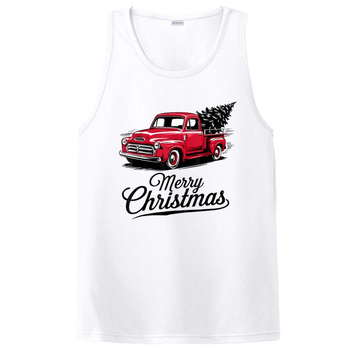 Red Pickup Truck Christmas Tree Vintage Christmas PosiCharge Competitor Tank