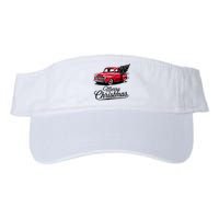 Red Pickup Truck Christmas Tree Vintage Christmas Valucap Bio-Washed Visor