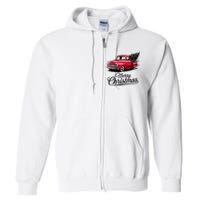 Red Pickup Truck Christmas Tree Vintage Christmas Full Zip Hoodie