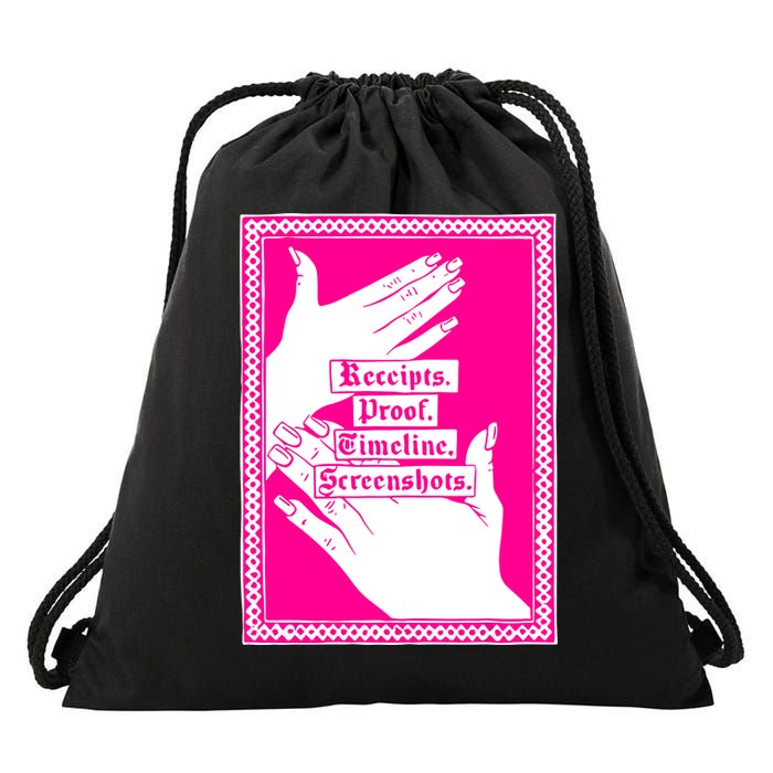 Receipts Proof Timeline Screenshots Funny Drawstring Bag