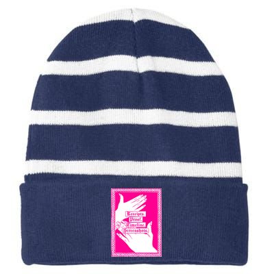 Receipts Proof Timeline Screenshots Funny Striped Beanie with Solid Band