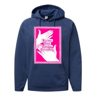 Receipts Proof Timeline Screenshots Funny Performance Fleece Hoodie