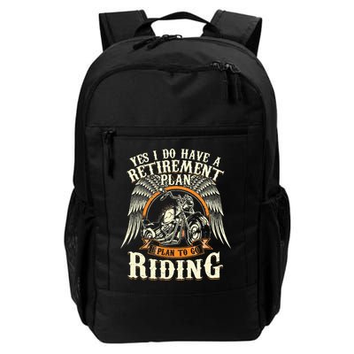 Retirement Plan To Go Riding Gift Motorcycle Riders Biker Backpack