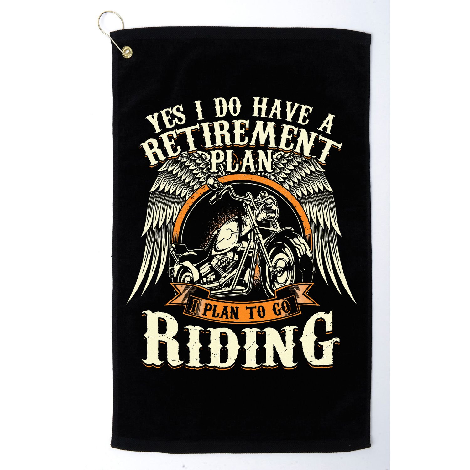 Retirement Plan To Go Riding Gift Motorcycle Riders Biker Golf Towel