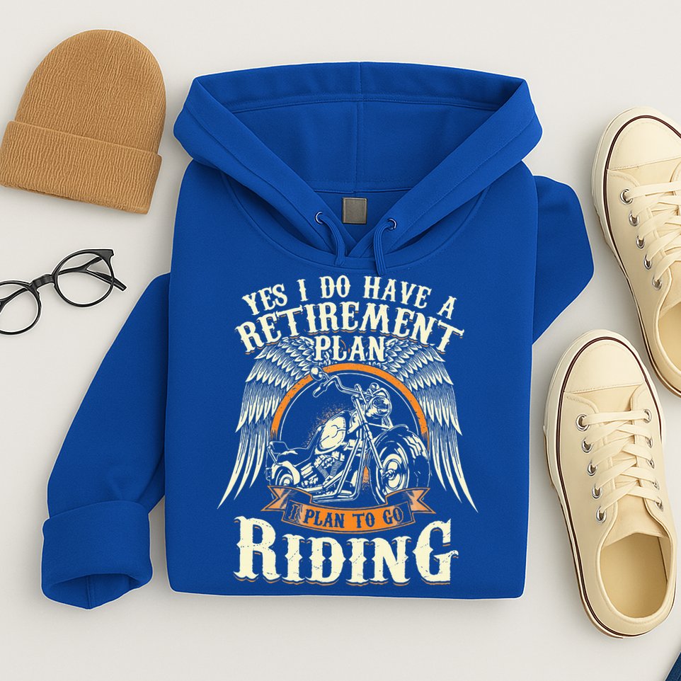 Retirement Plan To Go Riding Gift Motorcycle Riders Biker Hoodie