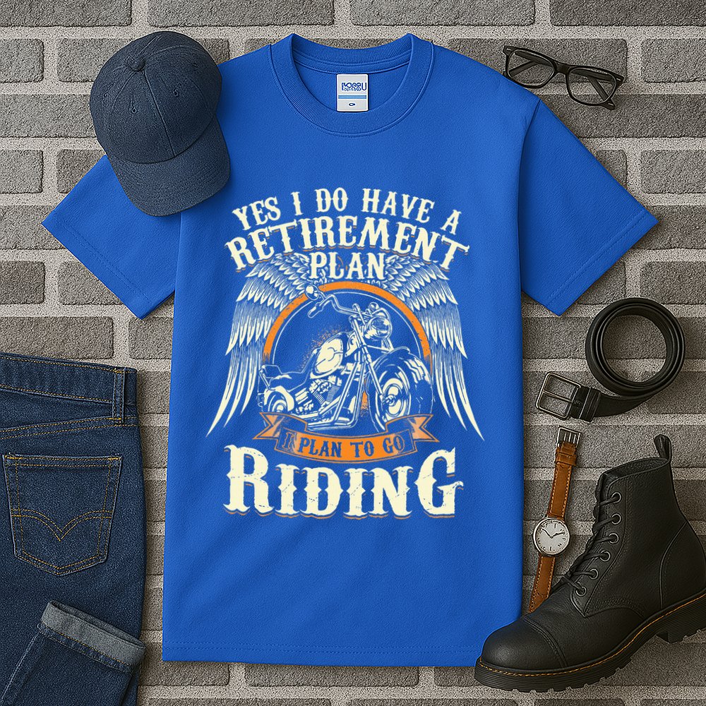 Retirement Plan To Go Riding Gift Motorcycle Riders Biker Tall T-Shirt