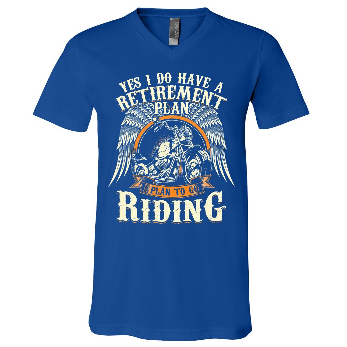 Retirement Plan To Go Riding Gift Motorcycle Riders Biker V-Neck T-Shirt