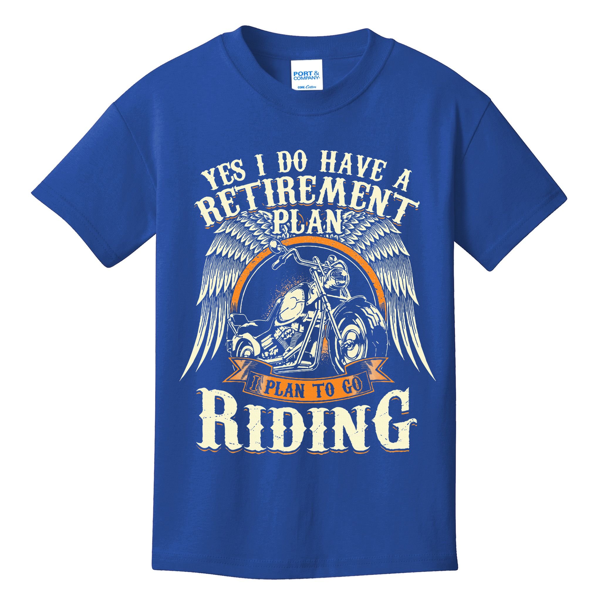 Retirement Plan To Go Riding Gift Motorcycle Riders Biker Kids T-Shirt