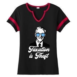 Ron Paul Taxation Is Theft Libertarian Ancap Freedom Liberty Ladies Halftime Notch Neck Tee