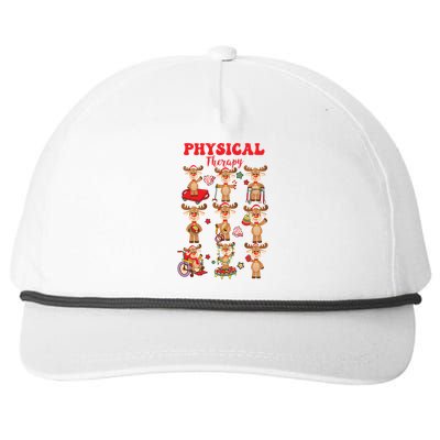 Retro Physical Therapy Christmas Reindeers Pt Gift Snapback Five-Panel Rope Hat