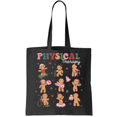 Retro Physical Therapy Gingerbread Christmas PT Funny Xmas Tote Bag