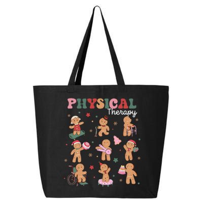 Retro Physical Therapy Gingerbread Christmas PT Funny Xmas 25L Jumbo Tote