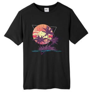 Retro Palm Trees Beach Sunset Tropical Summer Tall Fusion ChromaSoft Performance T-Shirt