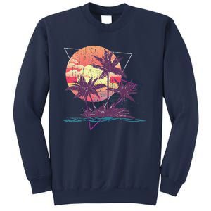 Retro Palm Trees Beach Sunset Tropical Summer Sweatshirt