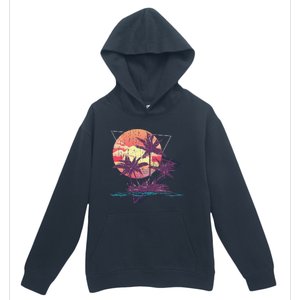 Retro Palm Trees Beach Sunset Tropical Summer Urban Pullover Hoodie