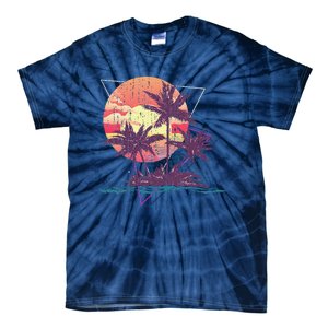 Retro Palm Trees Beach Sunset Tropical Summer Tie-Dye T-Shirt