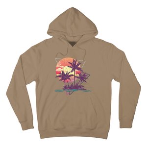 Retro Palm Trees Beach Sunset Tropical Summer Hoodie