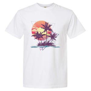 Retro Palm Trees Beach Sunset Tropical Summer Garment-Dyed Heavyweight T-Shirt