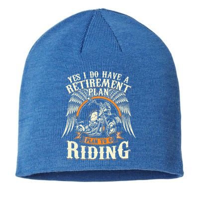 Retirement Plan To Go Riding Gift Motorcycle Riders Biker Sustainable Beanie