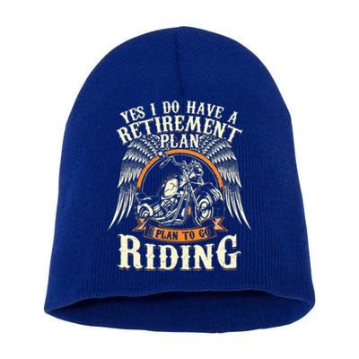 Retirement Plan To Go Riding Gift Motorcycle Riders Biker Short Acrylic Beanie