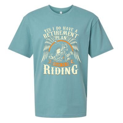 Retirement Plan To Go Riding Gift Motorcycle Riders Biker Sueded Cloud Jersey T-Shirt