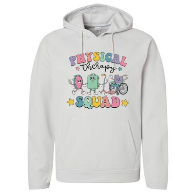 Retro Physical Therapy PT Squad Pediatric Physical Therapist Performance Fleece Hoodie