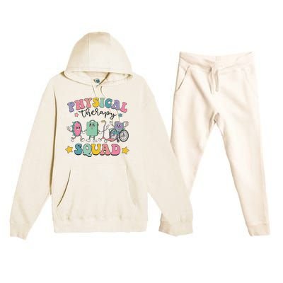 Retro Physical Therapy PT Squad Pediatric Physical Therapist Premium Hooded Sweatsuit Set