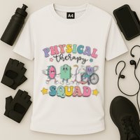 Retro Physical Therapy PT Squad Pediatric Physical Therapist Cooling Performance Crew T-Shirt