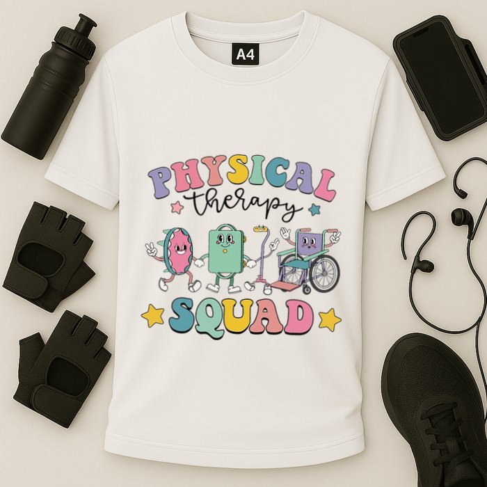 Retro Physical Therapy PT Squad Pediatric Physical Therapist Cooling Performance Crew T-Shirt