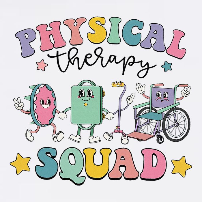 Retro Physical Therapy PT Squad Pediatric Physical Therapist Cooling Performance Crew T-Shirt
