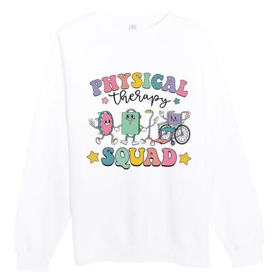 Retro Physical Therapy PT Squad Pediatric Physical Therapist Premium Crewneck Sweatshirt