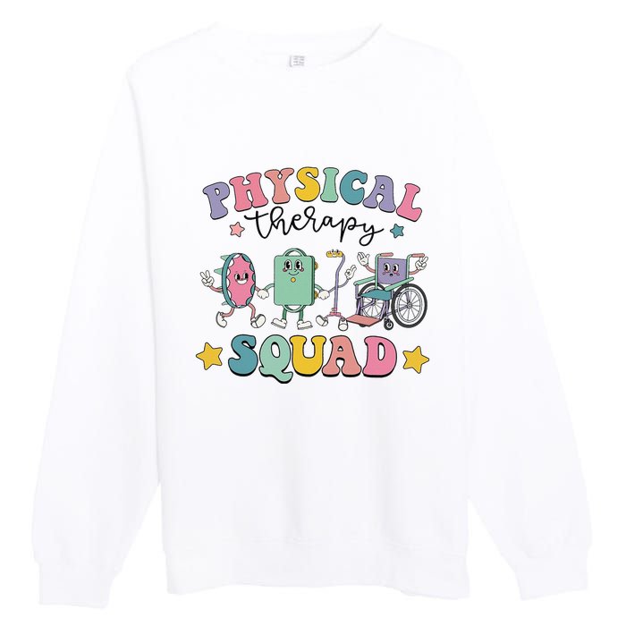 Retro Physical Therapy PT Squad Pediatric Physical Therapist Premium Crewneck Sweatshirt