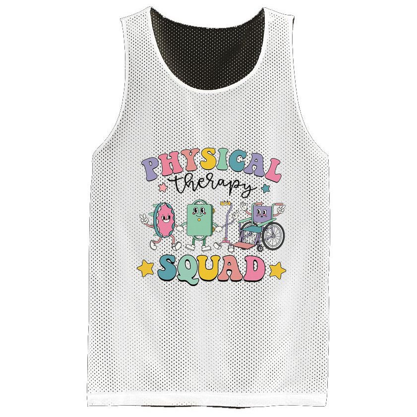 Retro Physical Therapy PT Squad Pediatric Physical Therapist Mesh Reversible Basketball Jersey Tank