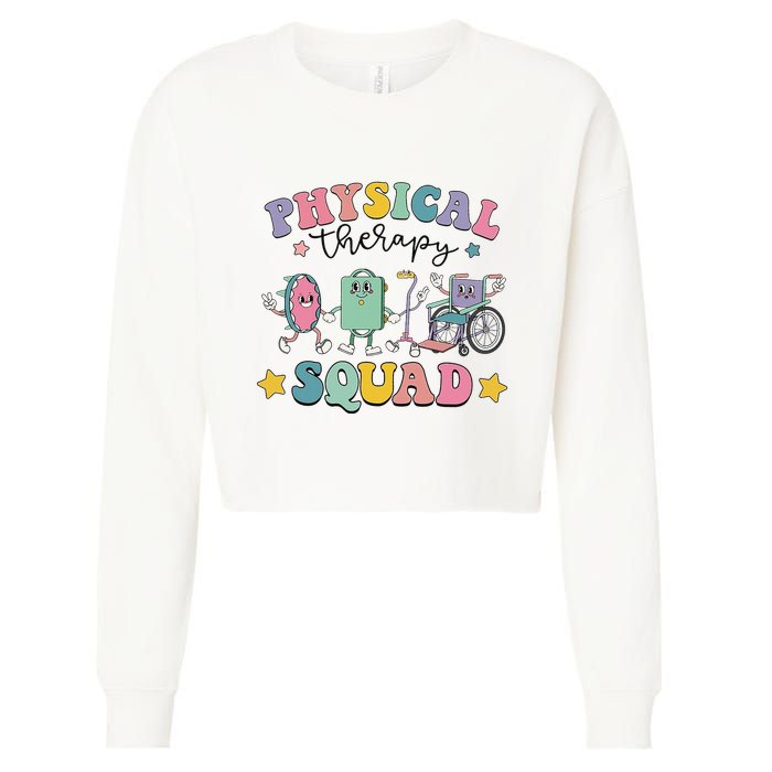 Retro Physical Therapy PT Squad Pediatric Physical Therapist Cropped Pullover Crew