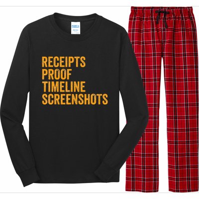 Receipts Proof Timeline Screenshots Long Sleeve Pajama Set