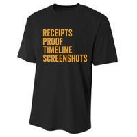 Receipts Proof Timeline Screenshots Performance Sprint T-Shirt