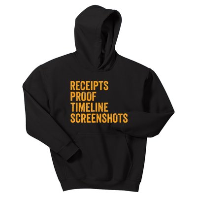 Receipts Proof Timeline Screenshots Kids Hoodie