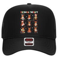 Reindeer Physical Therapy Pt Physical Therapist Christmas High Crown Mesh Back Trucker Hat