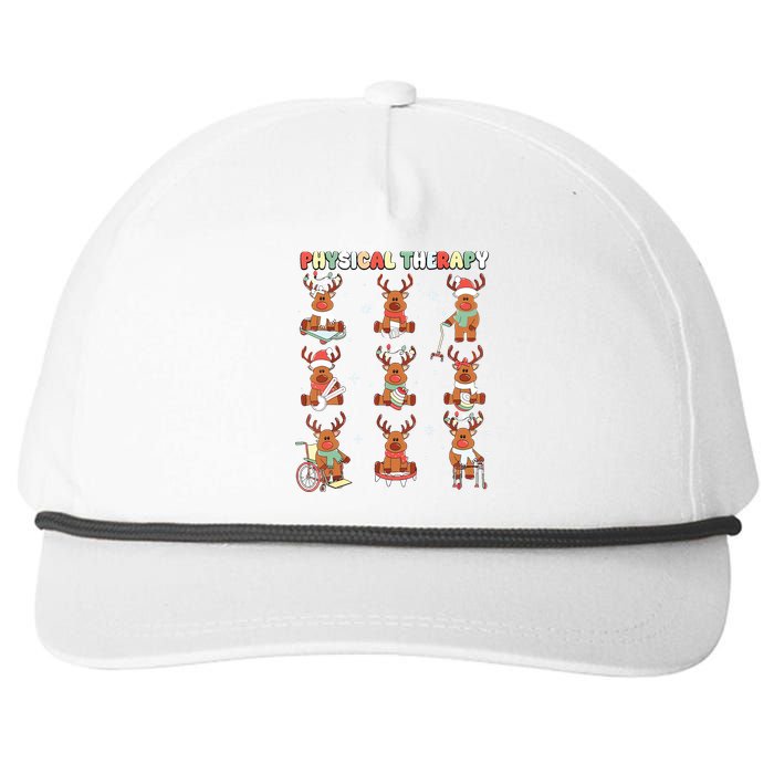 Reindeer Physical Therapy Pt Physical Therapist Christmas Snapback Five-Panel Rope Hat