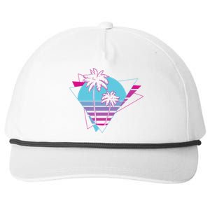 Retro Palm Tree Tropical Sunset Snapback Five-Panel Rope Hat