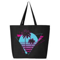 Retro Palm Tree Tropical Sunset 25L Jumbo Tote