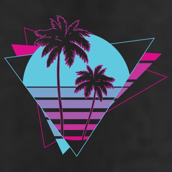 Retro Palm Tree Tropical Sunset 25L Jumbo Tote